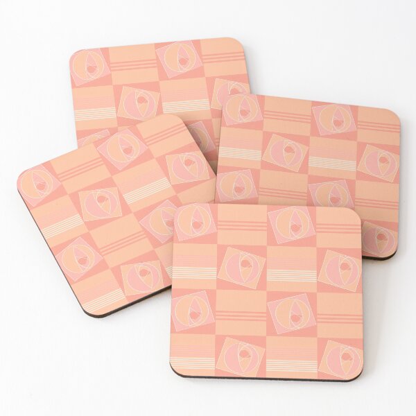 Item preview, Art Deco Rose checkerboard pattern - peach tones 2024 designed and sold by ncxadair.