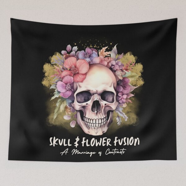 Item preview, Skull & flower Fusion designed and sold by Funwaytrend.