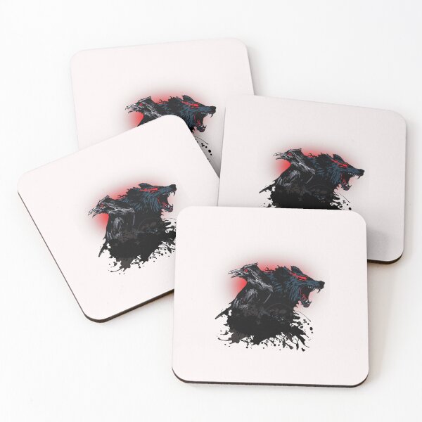 Item preview, Norse Mythical Fenrir and Raven Silhouette designed and sold by Hudoges.