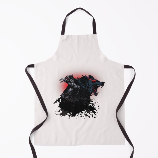 Item preview, Norse Mythical Fenrir and Raven Silhouette designed and sold by Hudoges.
