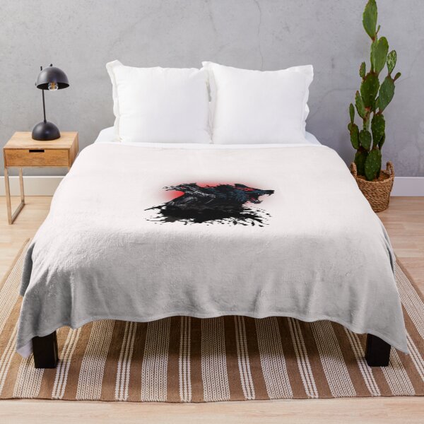 Item preview, Norse Mythical Fenrir and Raven Silhouette designed and sold by Hudoges.