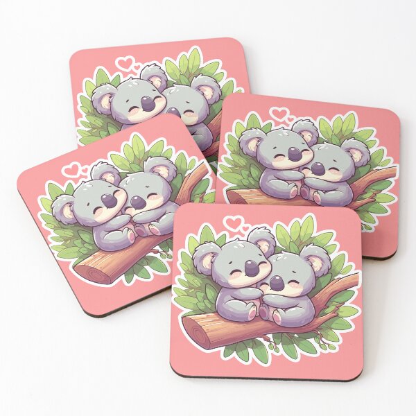 Item preview, Kawaii cute Koalas Cuddling on a Eucalyptus Tree designed and sold by GeoArtAdventure.