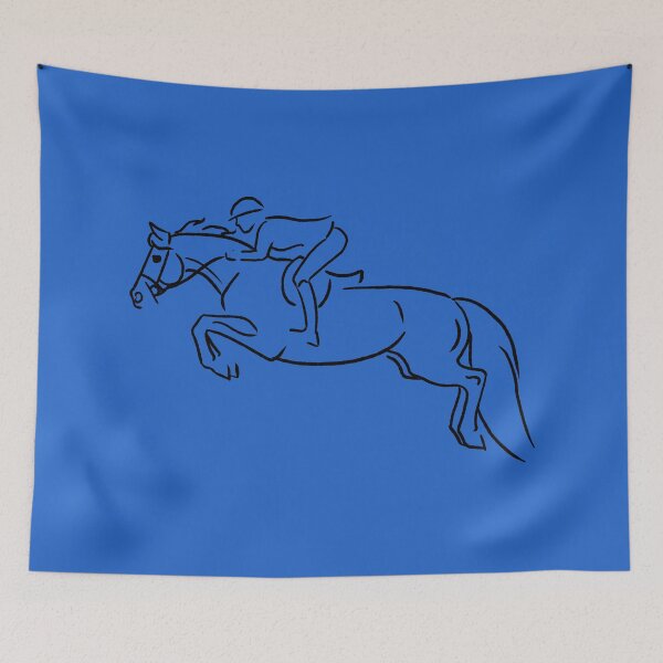 Item preview, Minimalist Sketch of Hunter Jumper Horse and Rider designed and sold by DappledMoon.