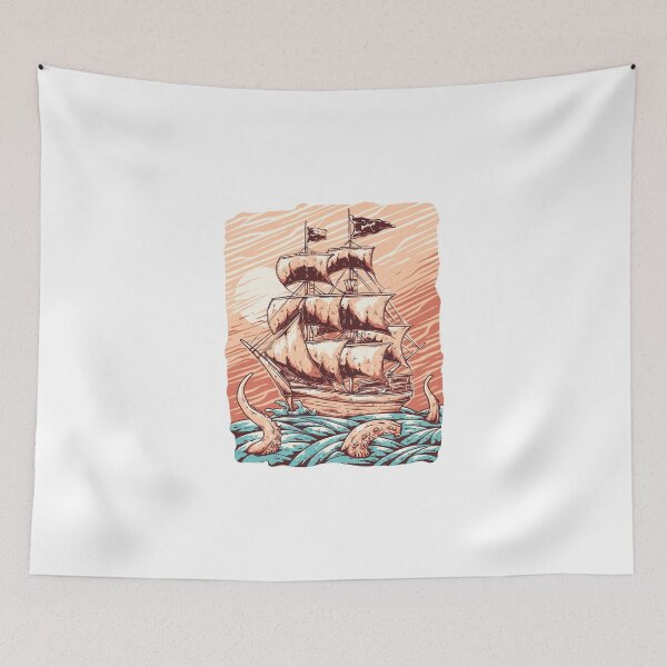 Item preview, Pirate Fight With Kraken designed and sold by metalcozmic.