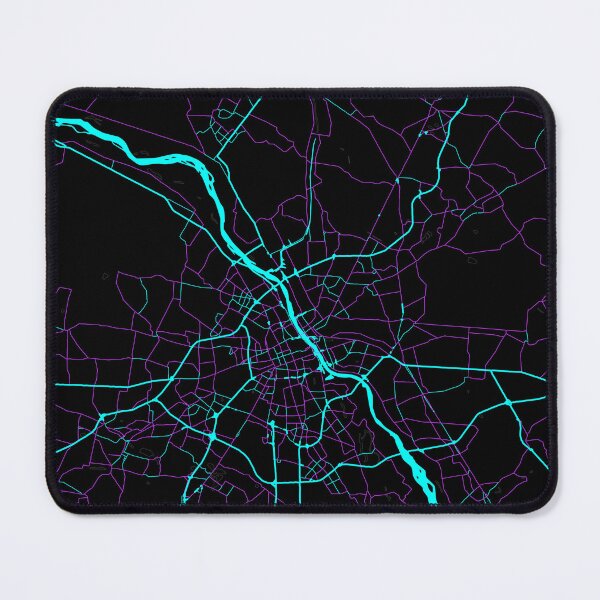 Item preview, Warsaw Poland City Map - Neon Fantasy designed and sold by StylishStacks.