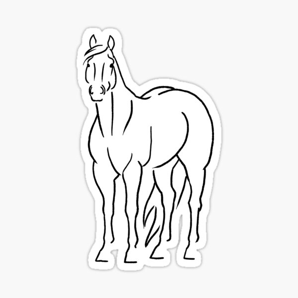 Aperçu de l'œuvre Croquis minimaliste du Quarter Horse américain créée et vendue par DappledMoon.