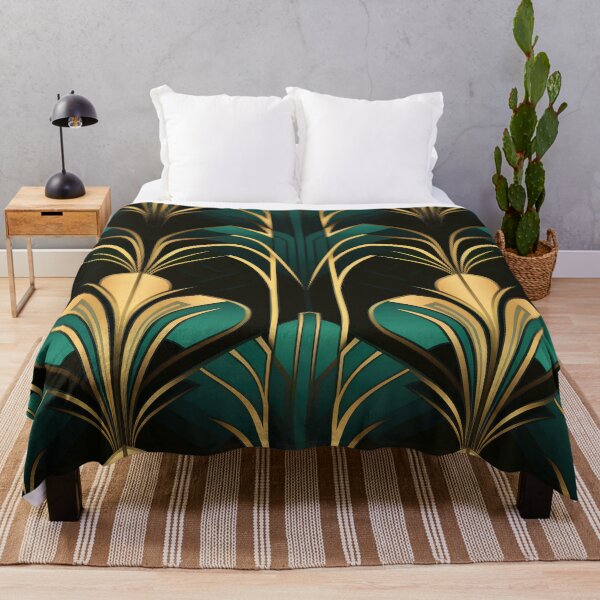 Item preview, Teal-Green And Golden Luxurious Art Deco Pattern designed and sold by DEC02.