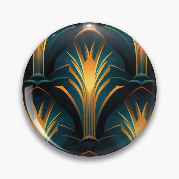 Item preview, Teal-Green And Vintage Golden Art Deco Pattern designed and sold by DEC02.