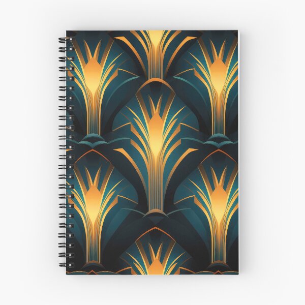 Item preview, Teal-Green And Vintage Golden Art Deco Pattern designed and sold by DEC02.