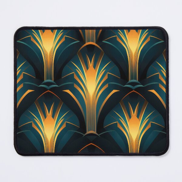 Item preview, Teal-Green And Vintage Golden Art Deco Pattern designed and sold by DEC02.
