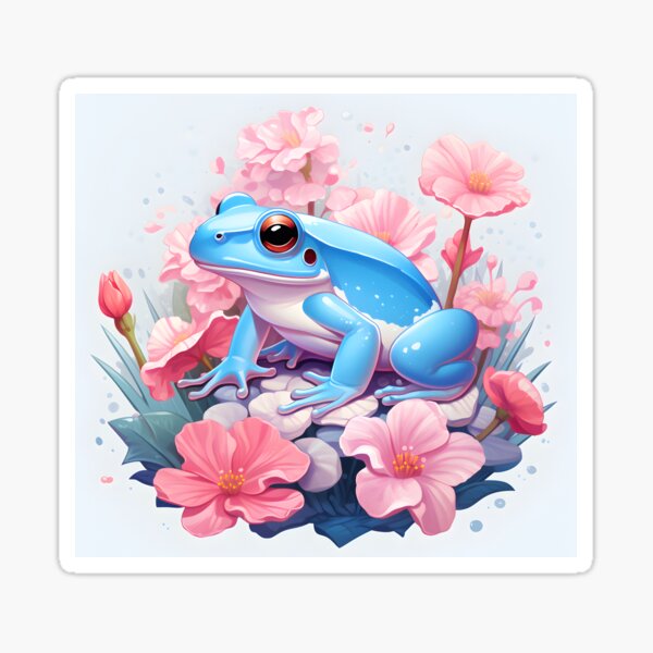 Item preview, Subtle Trans Pride Frog And Flowers designed and sold by ArtliciousHUMAN.