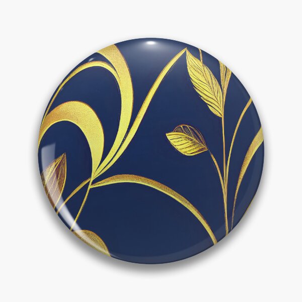 Item preview, Art Deco Golden Leaves Pattern On Midnight Blue designed and sold by DEC02.