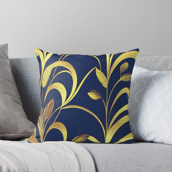 Item preview, Art Deco Golden Leaves Pattern On Midnight Blue designed and sold by DEC02.