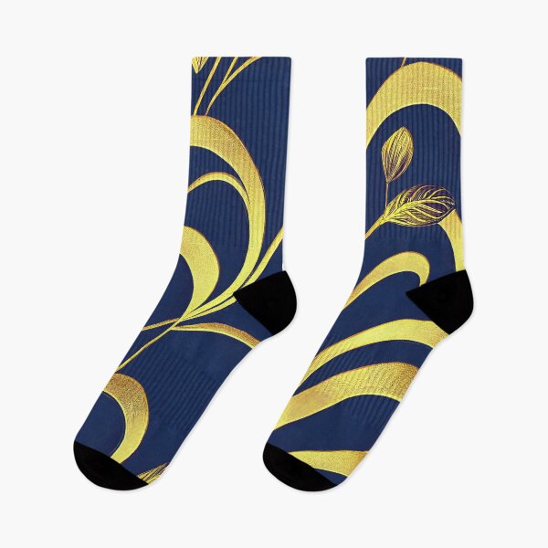 Item preview, Art Deco Golden Leaves Pattern On Midnight Blue designed and sold by DEC02.