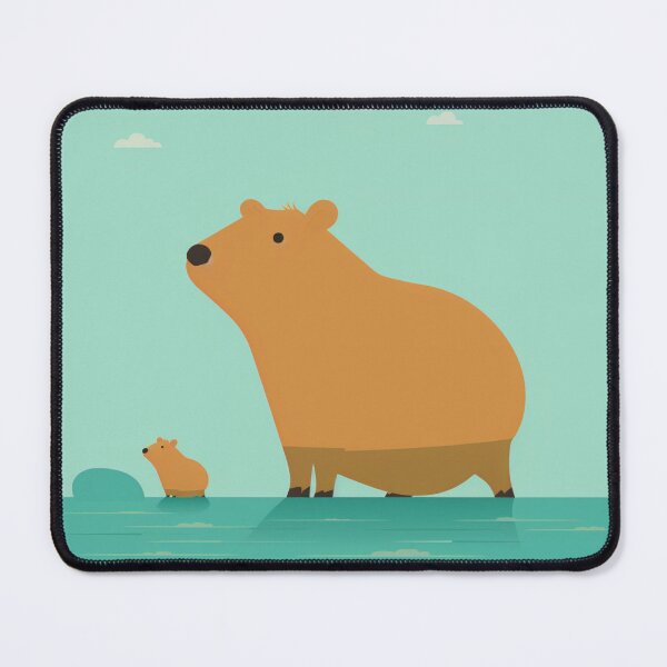 Item preview, A mother capybara and her baby are looking forward to something designed and sold by KapybaraX.