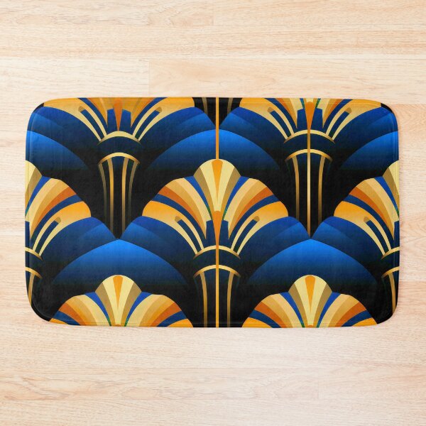 Item preview, Royal Blue And Antique-Golden Art Deco Pattern designed and sold by DEC02.