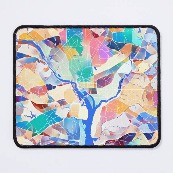 Item preview, Washington DC City Map - Tropical Rainbow Scheme designed and sold by StylishStacks.