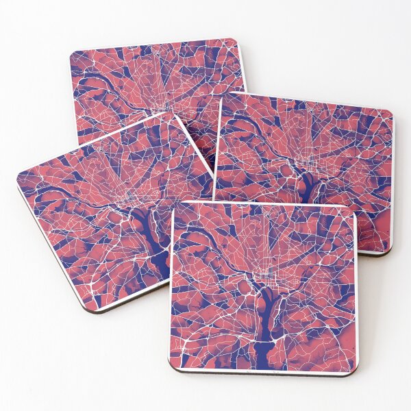 Item preview, Washington DC City Map - Red-Blue Duotone designed and sold by StylishStacks.