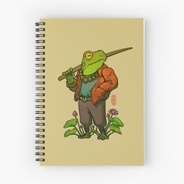 Item preview, cool anime frog with wood sword chinese asian art designed and sold by DingHuArt.