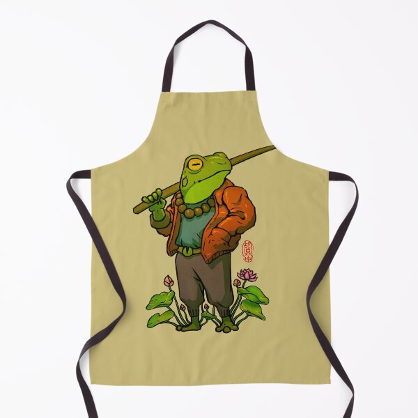 Item preview, cool anime frog with wood sword chinese asian art designed and sold by DingHuArt.