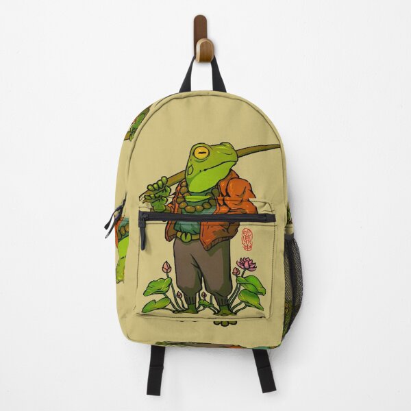 Item preview, cool anime frog with wood sword chinese asian art designed and sold by DingHuArt.