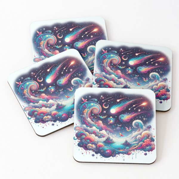 Item preview, Surreal Galaxy and Fantasy Creatures Night Sky Art designed and sold by finwiz.
