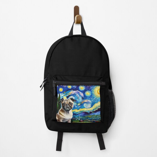Item preview, Starry Night Pug Van gogh Inspired Dog Painting designed and sold by Vangoholic.