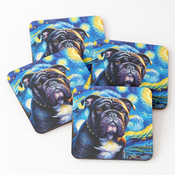 Item preview, Starry Night French Bulldog Van gogh Inspired Dog Painting designed and sold by Vangoholic.