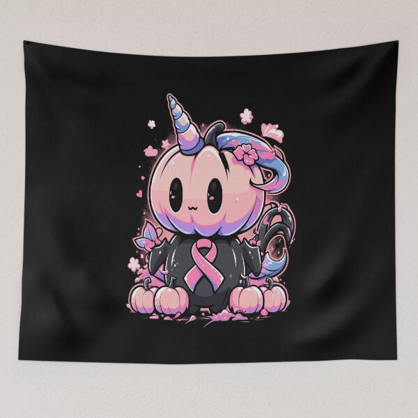Item preview, Charming Pumpkin Unicorn - Breast Cancer Support designed and sold by Quirky Shirts.