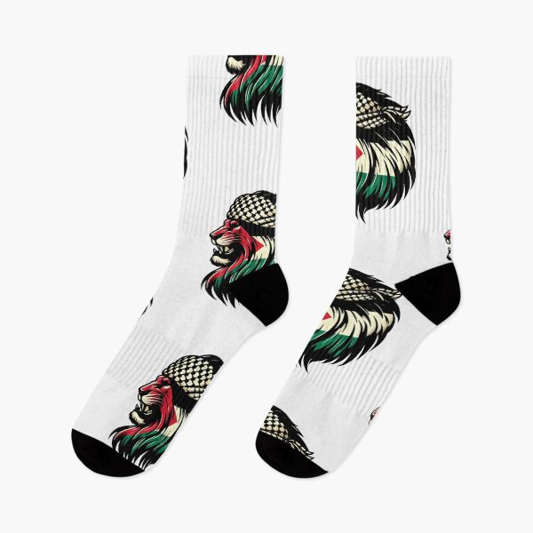 Item preview, Lion Flag Of Palestine Wearing Kufiyyeh designed and sold by BonsaiCrafts.