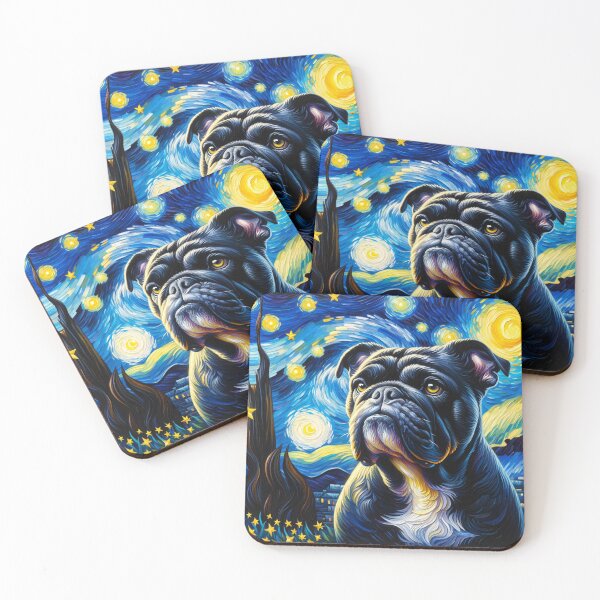 Item preview, Starry Night French Bulldog Van gogh Inspired Dog Painting designed and sold by Vangoholic.