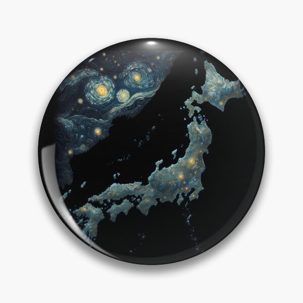 Item preview, Map of Japan, design in the style of Vincent van Gogh Starry Night designed and sold by CreativeSparkzz.