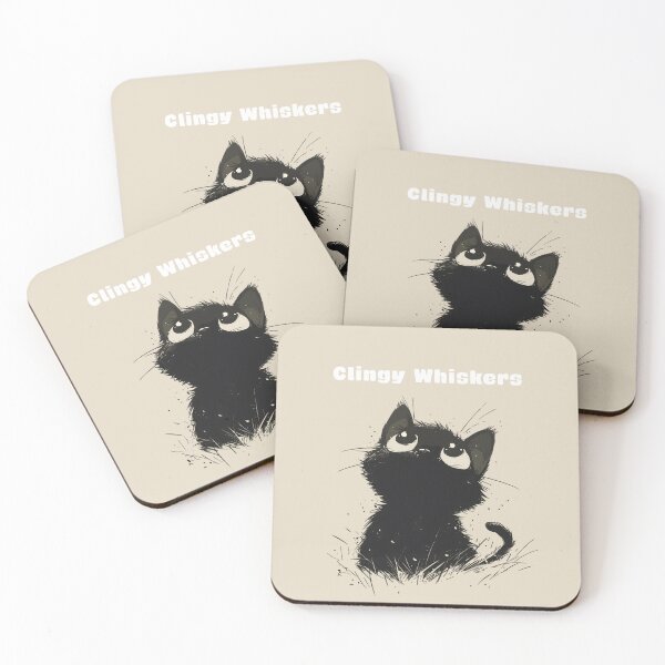 Item preview, Inquisitive Whiskers Black Cat Illustration designed and sold by inkArtistryfine.