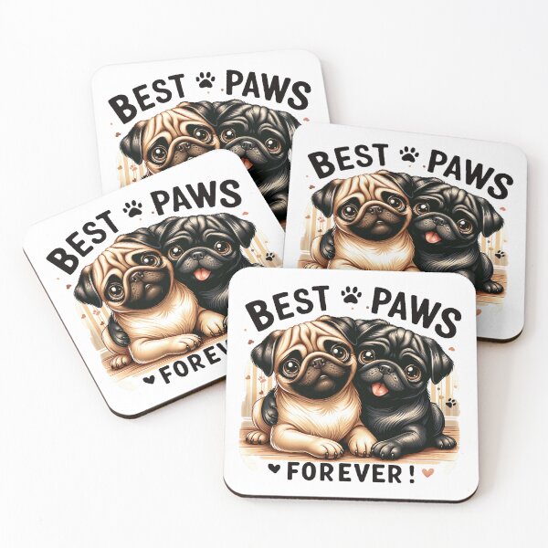 Item preview, Pug Pals: Best Paws Forever - Playful Bond of Two Pugs designed and sold by luvablelifeform.