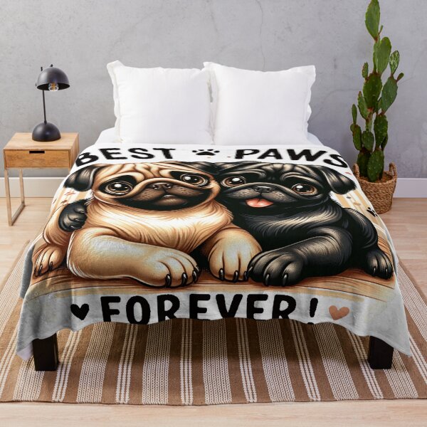 Item preview, Pug Pals: Best Paws Forever - Playful Bond of Two Pugs designed and sold by luvablelifeform.