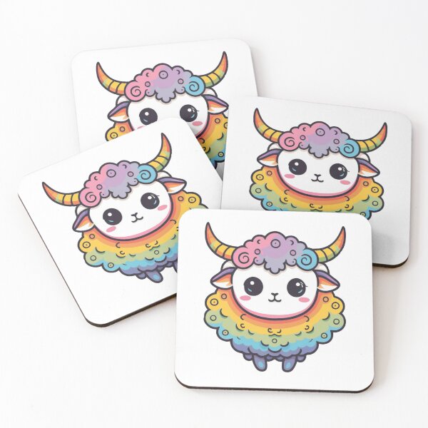 Item preview, rainbow sheep with horns  designed and sold by bukajart.