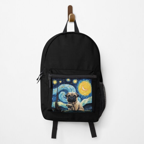 Item preview, Starry Night Pug Van gogh Inspired Dog Painting designed and sold by Vangoholic.