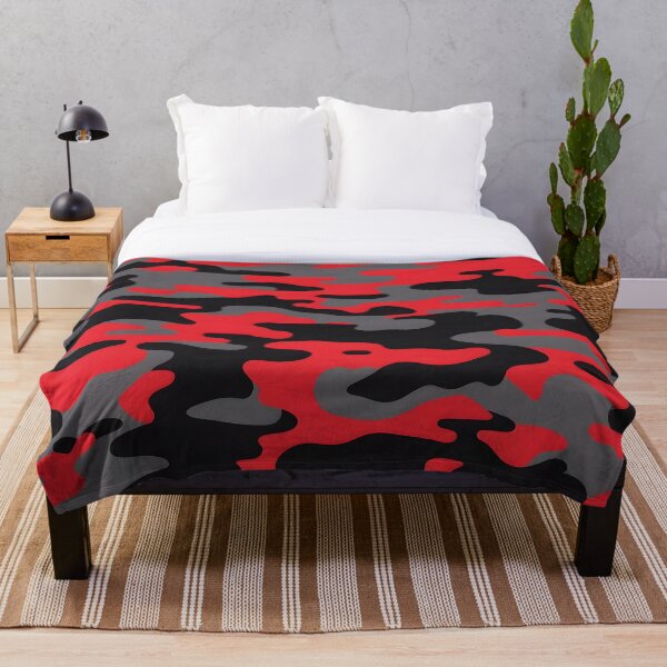 Item preview, Red, Gray and Black Camo print designed and sold by TheCamoShop.