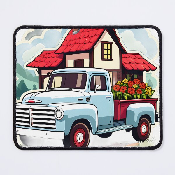Item preview, Farm Truck with flowers designed and sold by Cardsurveyors.