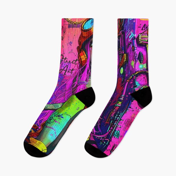 Item preview, Cyberpunk Dreamer Neon Art" designed and sold by inkArtistryfine.