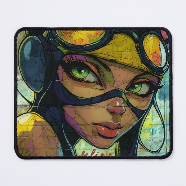 Item preview, Cyberpunk Visionary Pilot Portrait designed and sold by inkArtistryfine.