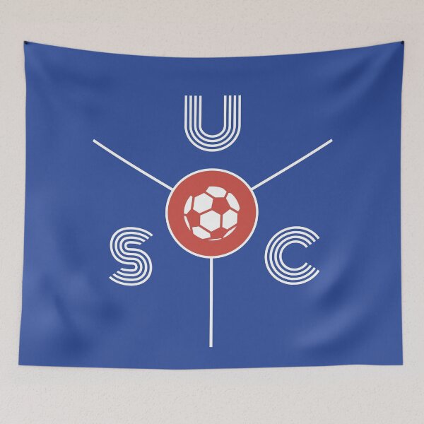 Aperçu de l'œuvre Illustration de style minimaliste de football US Concarneau USC créée et vendue par kakarikihill.