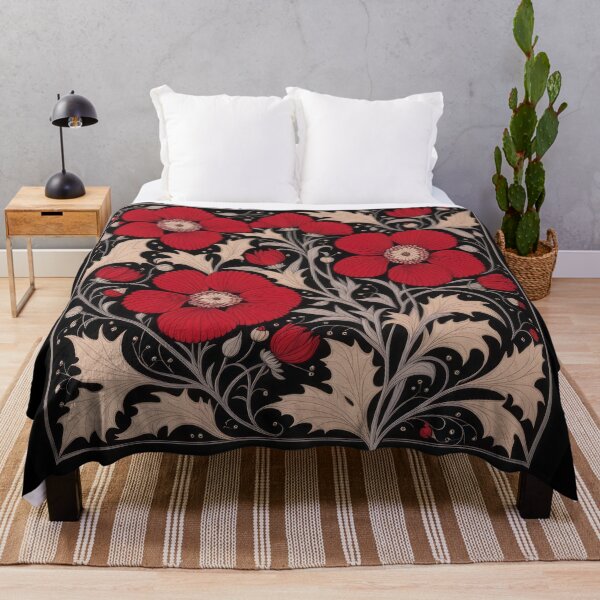 Item preview, Art Nouveau Floral Pattern Collection #1 - Red Violet Flowers #6 designed and sold by elektronen.