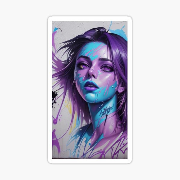 Purple and Teal | Girls Rock | Girls World | Urban Vibes Sticker