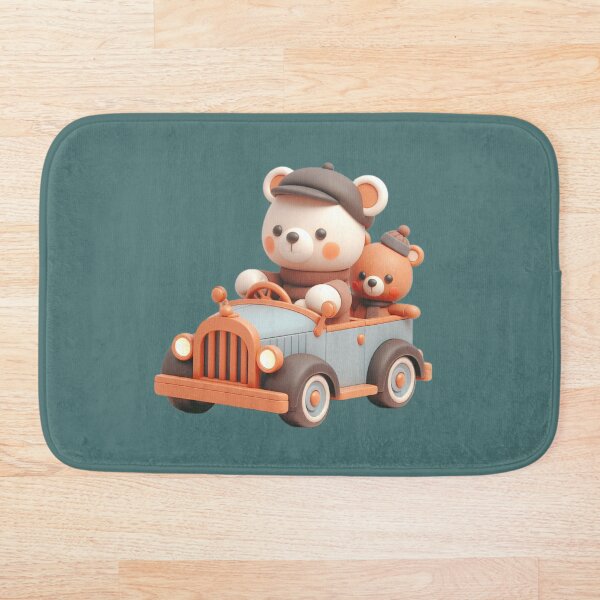Artikelvorschau, 3D-Bärenmutter und Bärenbaby beim Autofahren, süßer Bär beim Autofahren, entzückender Kawaii-Bär beim Autofahren entworfen und verkauft von SnuggleSafari.
