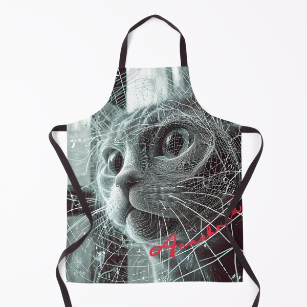 Item preview, Wireframe Cat Curiosity Illustration designed and sold by inkArtistryfine.