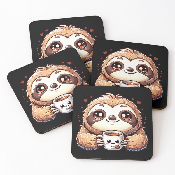 Item preview, Sloffee - Sloth & Coffee Cozy Kawaii Sloth with Coffee Design designed and sold by DesignDoodleArt.