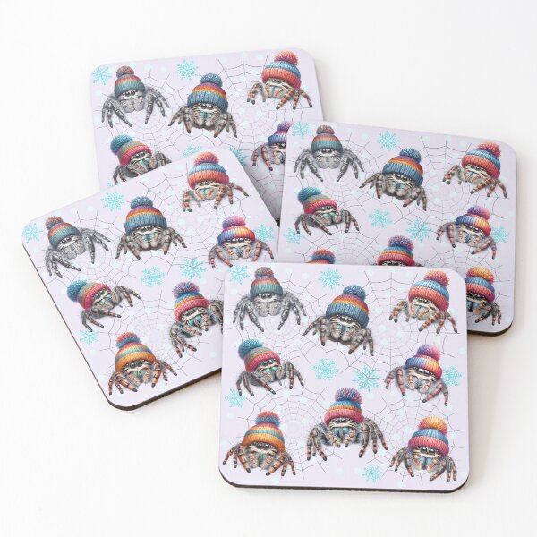 Item preview, Cute Jumping Spiders in Winter Hats  designed and sold by Animals-on-me.