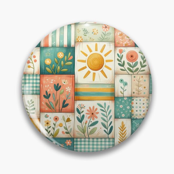 Item preview, Summer Inspired Patchwork Quilt designed and sold by PinUpPizzazz.