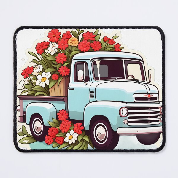 Item preview, Blue Flower Farm Truck designed and sold by Cardsurveyors.